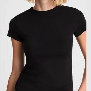 Madewell Cream 90’s crewneck Ribbed Tee